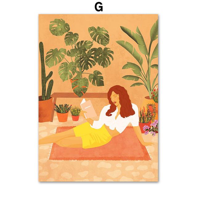 Абстрактная мода в стиле бохо подруга Монстера, настенная живопись на холсте, постеры на скандинавскую тему и принты, настенные панно для декора гостиной