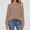 Women's Fashion Long Sleeve Shirts Loose Fitted Crewneck Basic Tops Casual Outfits