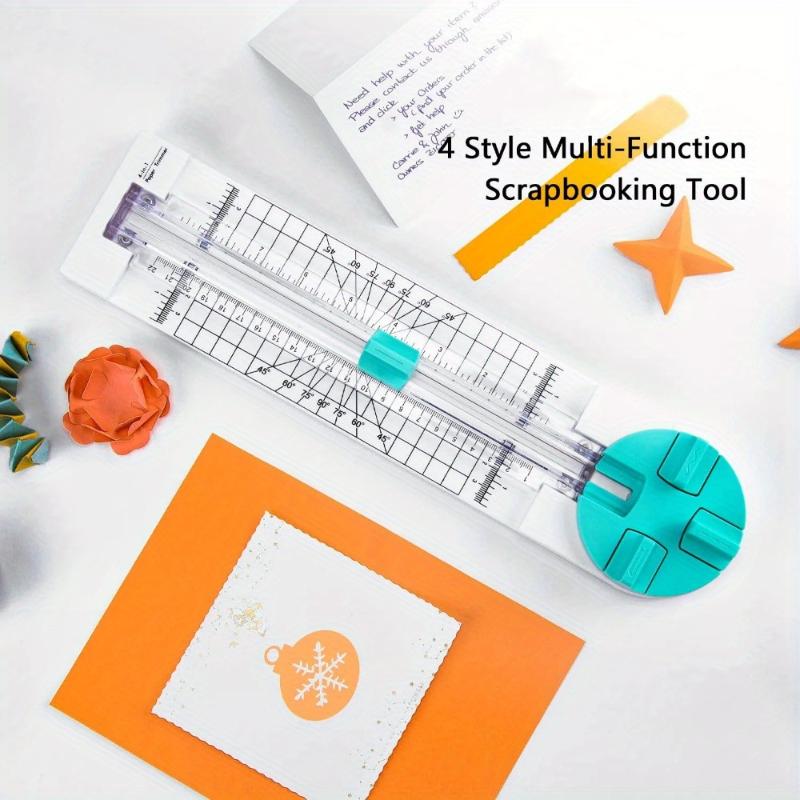 Многофункциональный резак для бумаги, биговальная машина, вращающийся на 360 градусов резак для бумаги 4 в 1 для ручной резки карточек, художественные инструменты