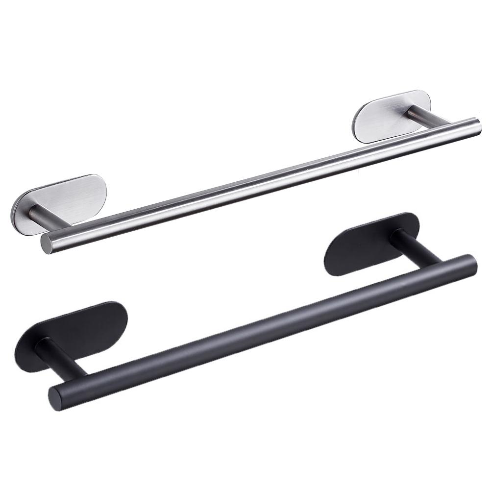 50cm Stainless Steel Bathroom Towel Rack No Drilling Self Adhesive Wall-Mounted Towel Clothes Shelf Holder Hanger Home Bath Rack
