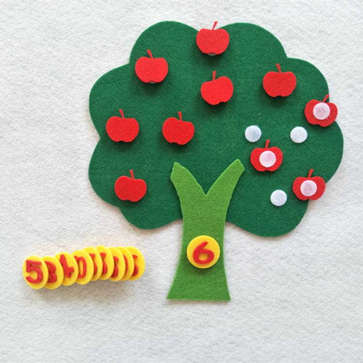 Монтессори учебные пособия Яблони Математические игрушки Обучение Детский сад руководство Сделай сам Ткань для плетения