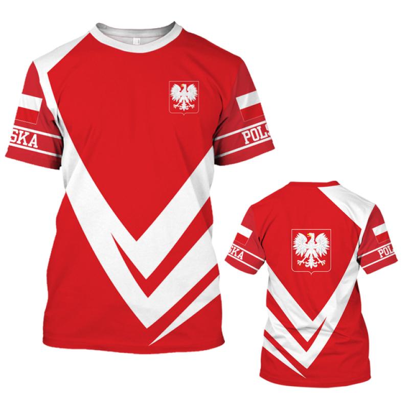 Poland T-shirt For Mens 3D Flag Polska Graphic Print T Shirt Fashion Oversized Short Sleeve Vintage Tops Tee Shirt Man Clothing