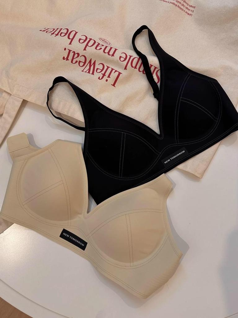 Soft Wireless Push-Up Bra for Women - Thin, Seamless, Side Support, Anti-Sagging, Comfortable Fit