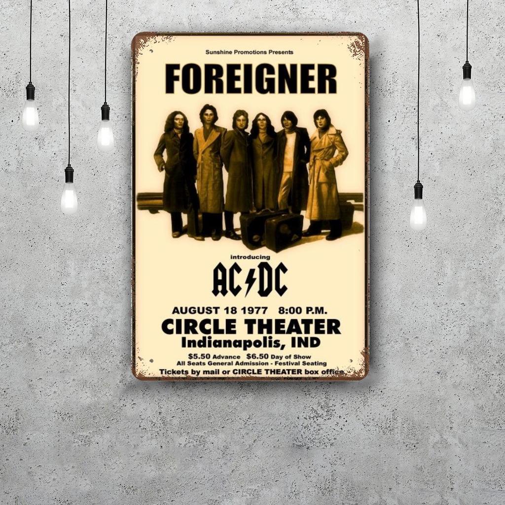 Группа Foreigner Ретро Винтажная Жестяная Вывеска Постер Декоративная Табличка Металлическая Пластина Настенный Декор