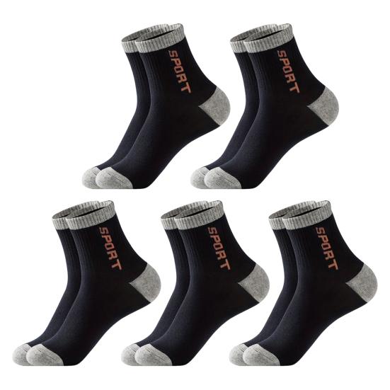 5 пар мужских носков до середины голени, влагоотводящие спортивные носки, мягкие дышащие носки для бега, для пеших прогулок, спорта