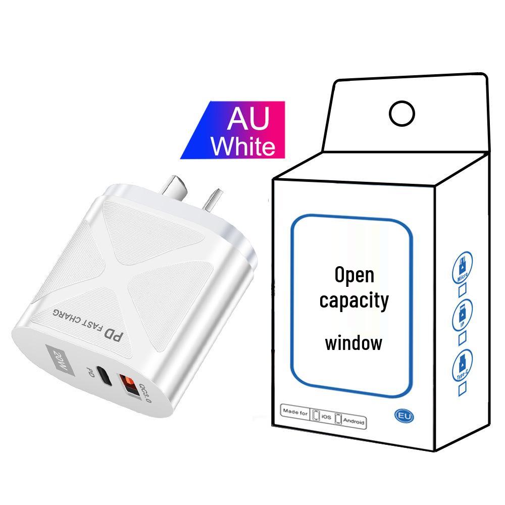 USB-адаптер для путешествий 5В/9В/12В с PD20W и QC3.0 Быстрая зарядка - Стандарт США/ЕС/Великобритании