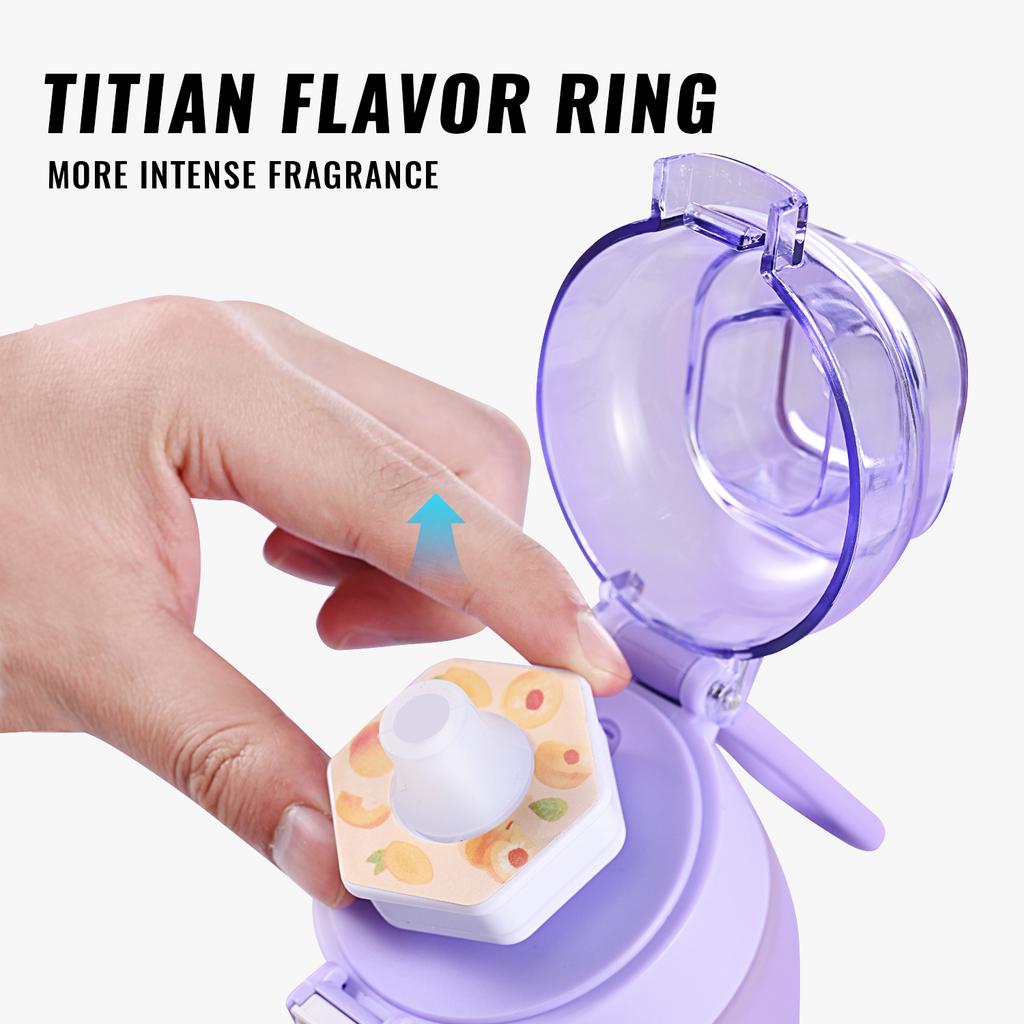 24 Oz Alr Fragrance Water Bottle Fruit Flavour Cup Frosted Gradient Drinking Bottle 700ml 8 Flavor Rings For Sports Outdoor