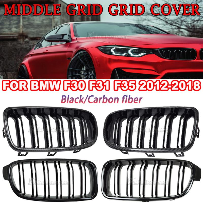 For Bmw F30 F31 3 Series 318i 320i 330i 320d Carbon Fiber/Black Grill Facelift Racing Grille Kidney Front Bumper Grill 2012-2018