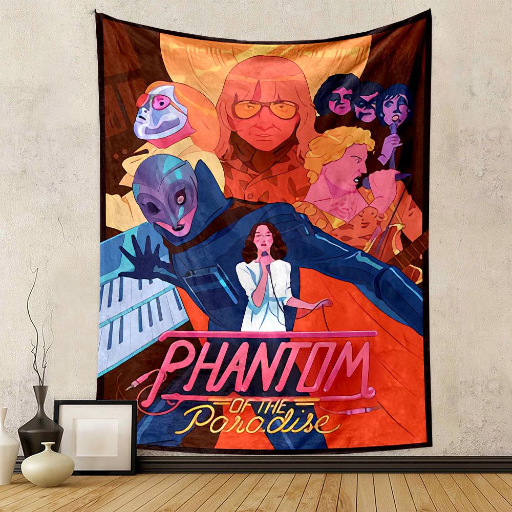 Phantom of the Paradise Movie Tapestry Wall Hanging, Cult Musical Film Art, Retro Wall Decor for Bedroom Living Room Dorm