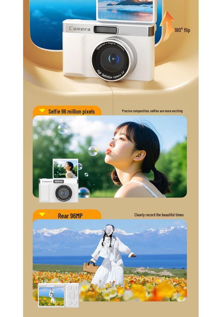 HD Flip Screen CCD Digital Camera with Selfie & Travel Features for Students