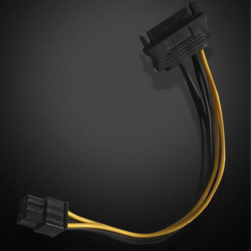 Кабель-переходник SATA15Pin на 8Pin для питания видеокарты для сборки, модернизации или ремонта компьютеров