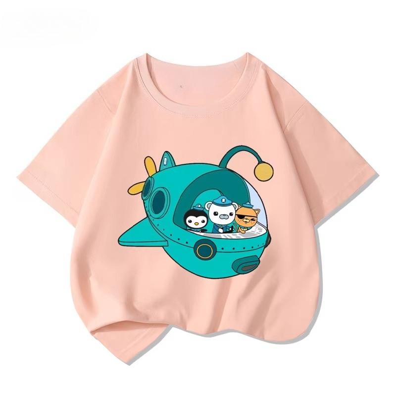Potdemiel New Summer Style Pure Cotton Childrens TShirts Octonauts Print Unisex Size Comfortable and Breathable