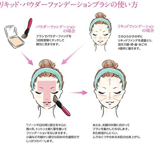 Кисть для макияжа Kumano Fude Takumi Кисть для нанесения тональной основы Cosmedo Diagonal Flat PBT Сделано в Японии Жидкая тональная основа для лица и щек (Кисть для макияжа, Кисть, Кисть,