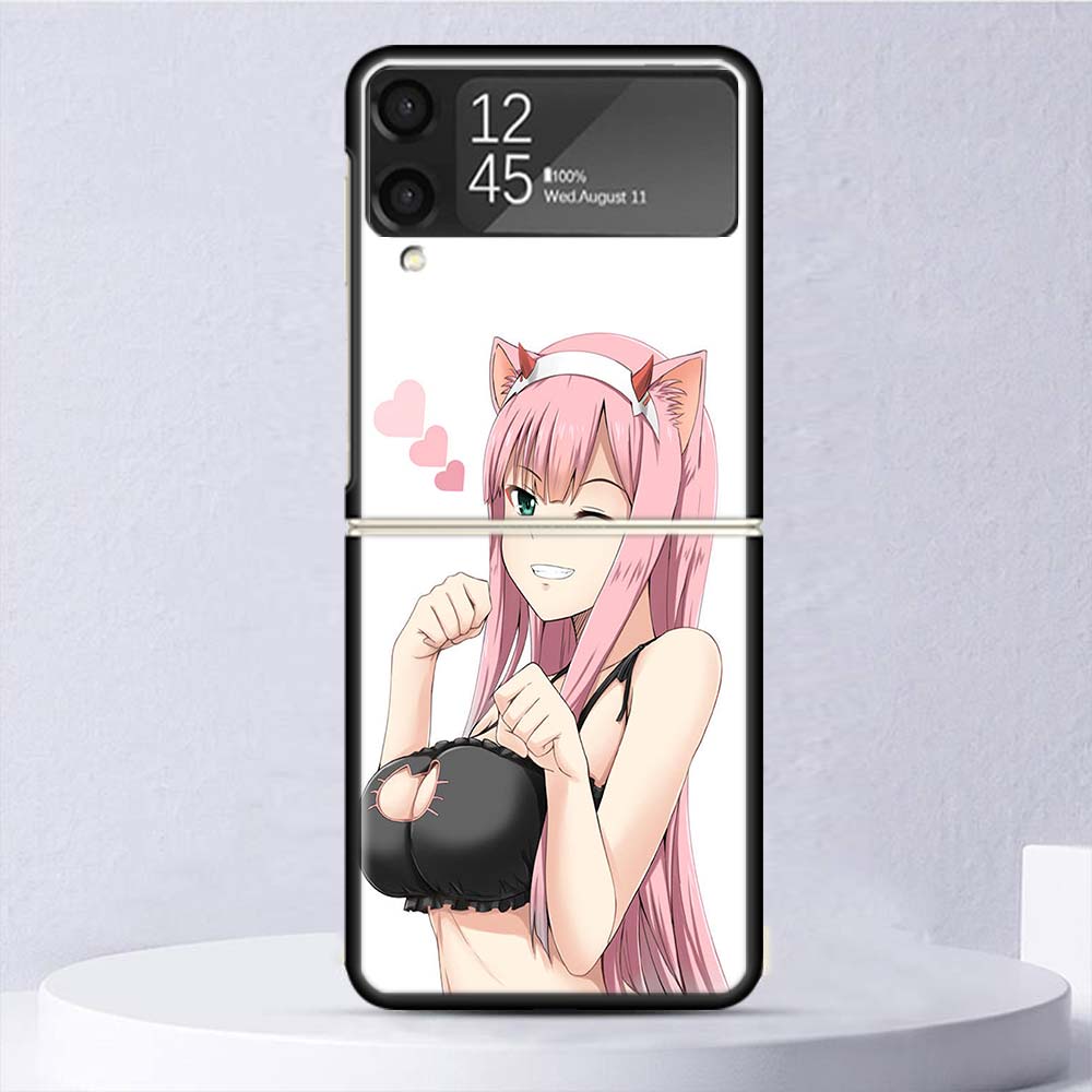 Чехол Zero Two Darling In The Franxx 02 Ударопрочный для Samsung Galaxy Z Flip 7 6 5 4 3 5G Чехол для телефона Z Flip3 Flip4 Flip5 Flip6 F