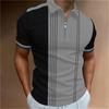 Мужская полосатая рубашка-поло, одежда для гольфа, летний повседневный топ, полосатая застежка-молния, простая и модная футболка, мужская одежда