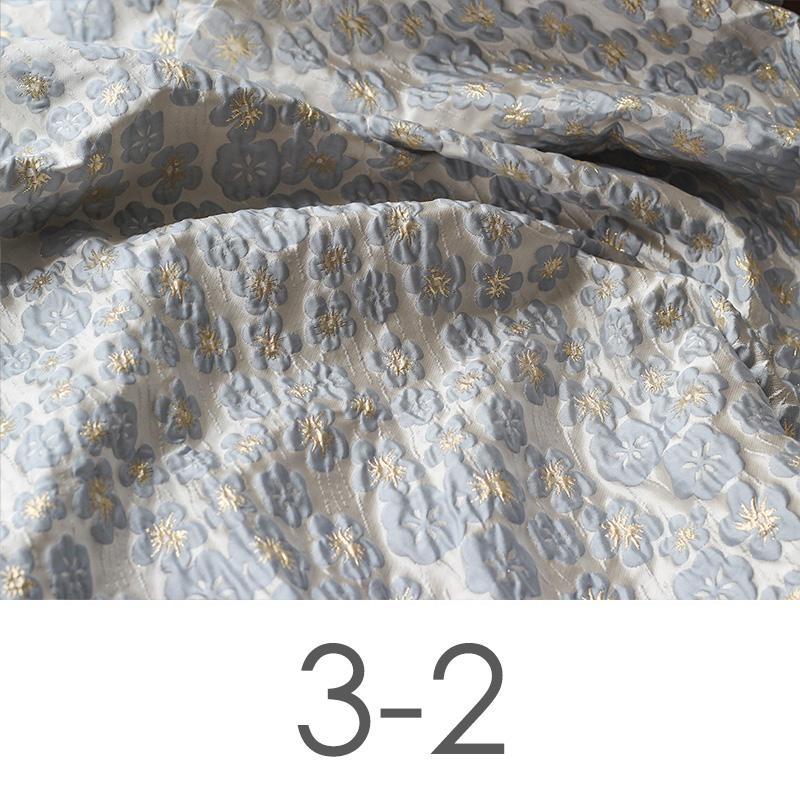Синий одуванчик золотой шелковый жаккард ткань тиснение масляная живопись текстура пузырчатая ткань элегантный 3D жаккардовый цветочный ткань шитье
