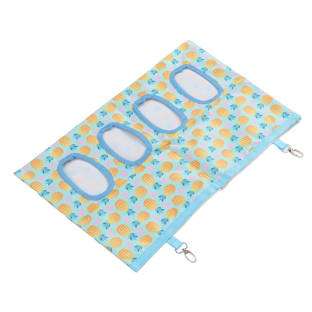 Bunny Hay Storage Bag Rabbit 4 Hole Hanging Feeder Sack Yellow Pineapple for Rabbit Guinea Pig Chinchilla Hamsters