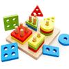 Montessori Materials Math Geometry Shape Cognitive Building Toy Puzzle Toy Wooden Shape Sorting Toys