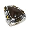Dragon Jasper Two Tone 925 Sterling Silver Jewelry Ring Size 7.5 M6W20
