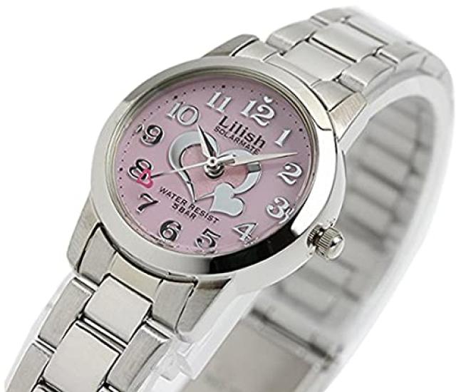 Часы Citizen Solar с розовым циферблатом, серебристые, из нержавеющей стали, с парной КОРОБКОЙ [Relish] Женские H997-904 [item]