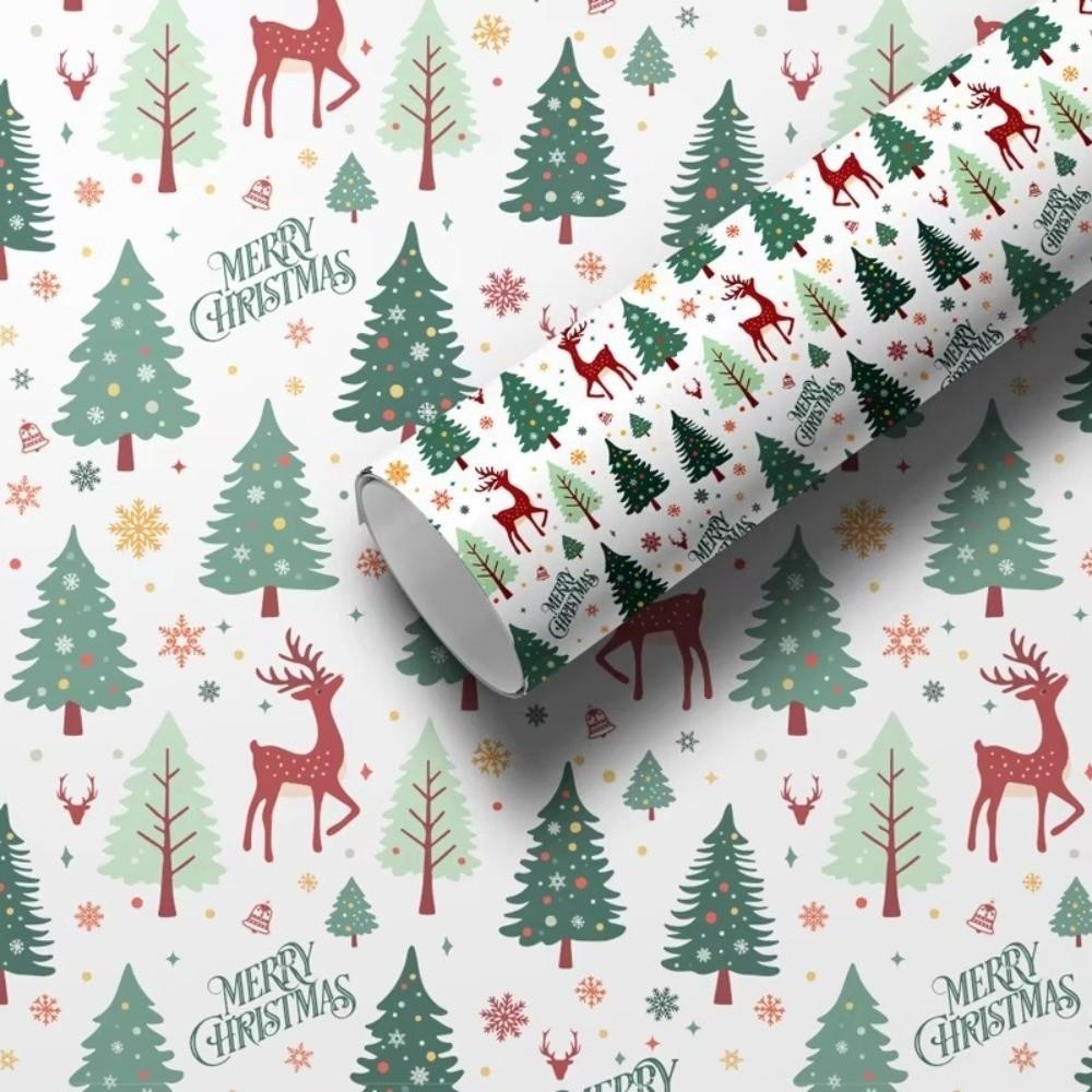 Versatile Santa Claus Christmas Wrapping Paper Christmas Trees Elk Gift Wrapping Paper Gift Box Paper Christmas Party