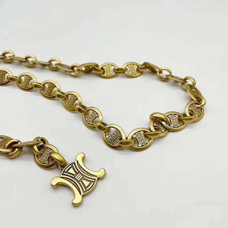 Retro Solid Waist Chain, Heavy Texture Medieval Metal Jumpsuit with Waist Design Temperament European and American