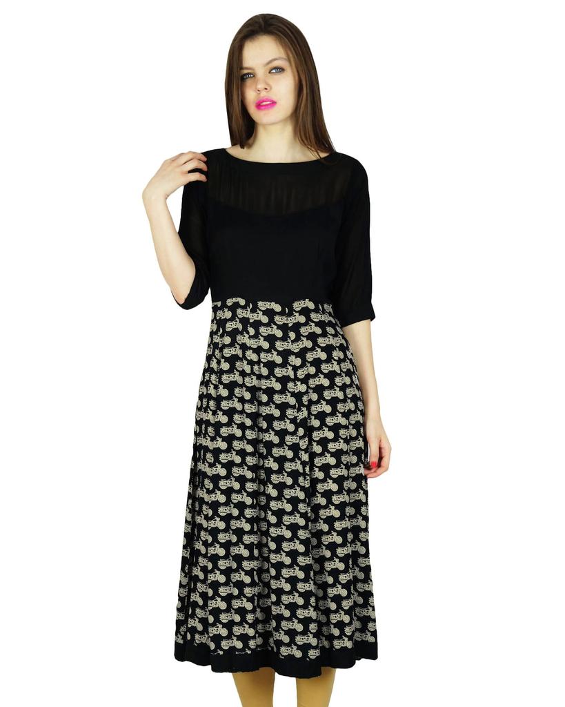 Phagun Индийский принт Курти Топ Дизайнер Этническая Курта Женская Повседневная Туника