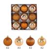 9Pcs/Set Red Christmas Balls Pendant with Gold Pattern Xmas Tree Ornaments  Home Decor