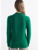Women's Slimming Wool Long-Sleeve Half-High Neck Top - Solid Color, Versatile Basic