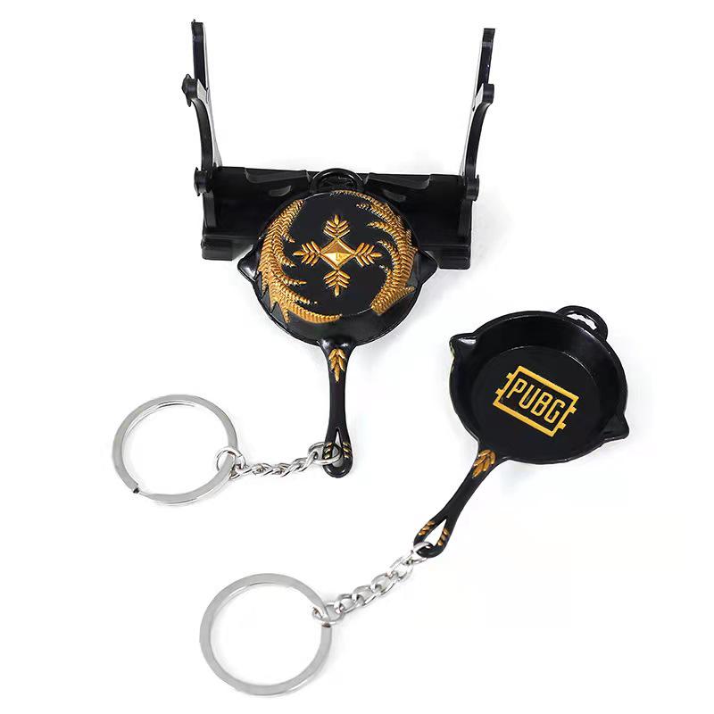 Chicken Game Metal Weapon Model Keychain: 12cm AKM 98K PUBG Pendant Gift