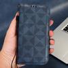 For Honor X7a 5G Wallet Stand Phone Shell Cover Imprinted Triangle Pattern Phone Case