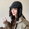 Lei Feng Hat Solid Color Autumn Winter Down Hat Windproof Design Adjustable Buckle Cold