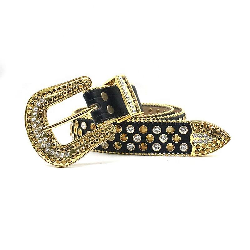 Crystal Belts Diamond Pu Leather Belts Factory Fashion Women Colorful Bling Rhinestones Removable Buckle Designer Belt Men