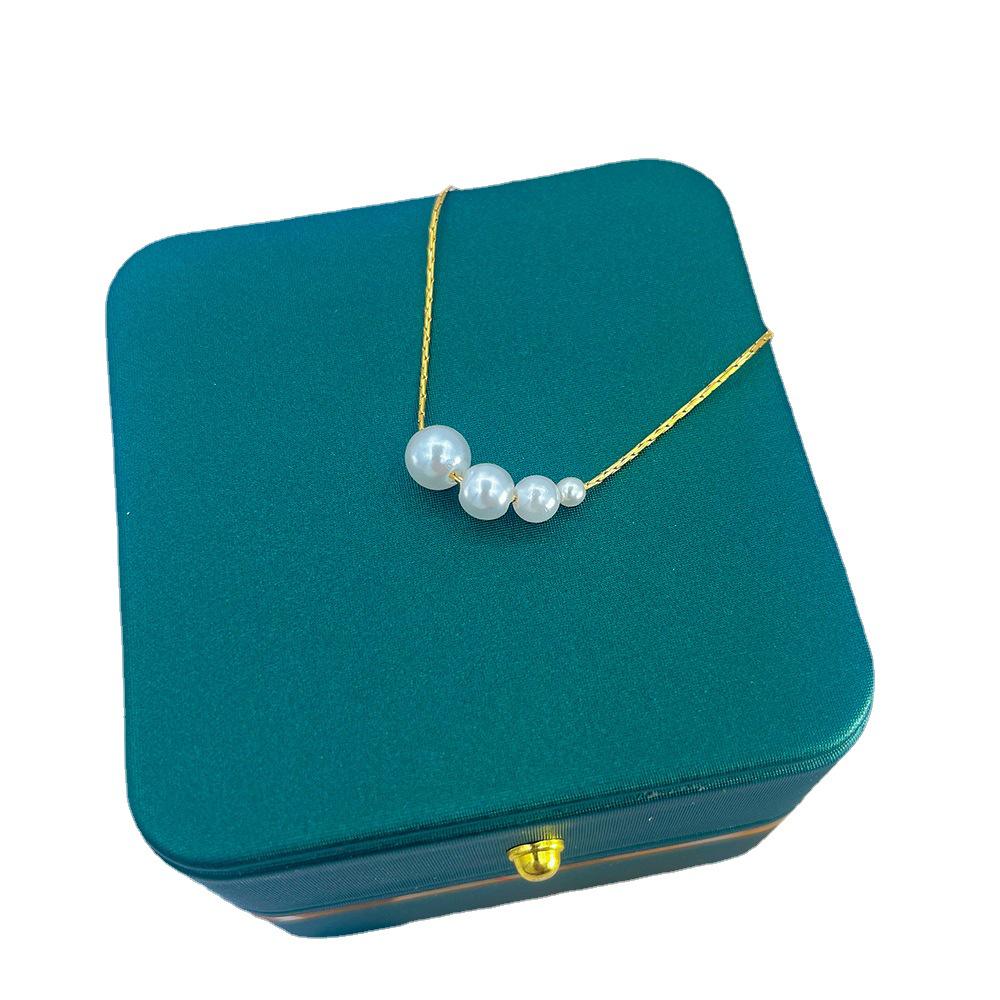 Ожерелье из титановой стали с змеиной костью и роскошным французским жемчугом — элегантный, летний, универсальный, не выцветающий дизайн