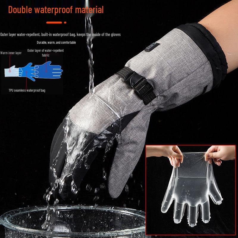 Unisex Winter Electric Heated Gloves - Ideal for Skiing, Cycling, and Outdoor Cold Protection.