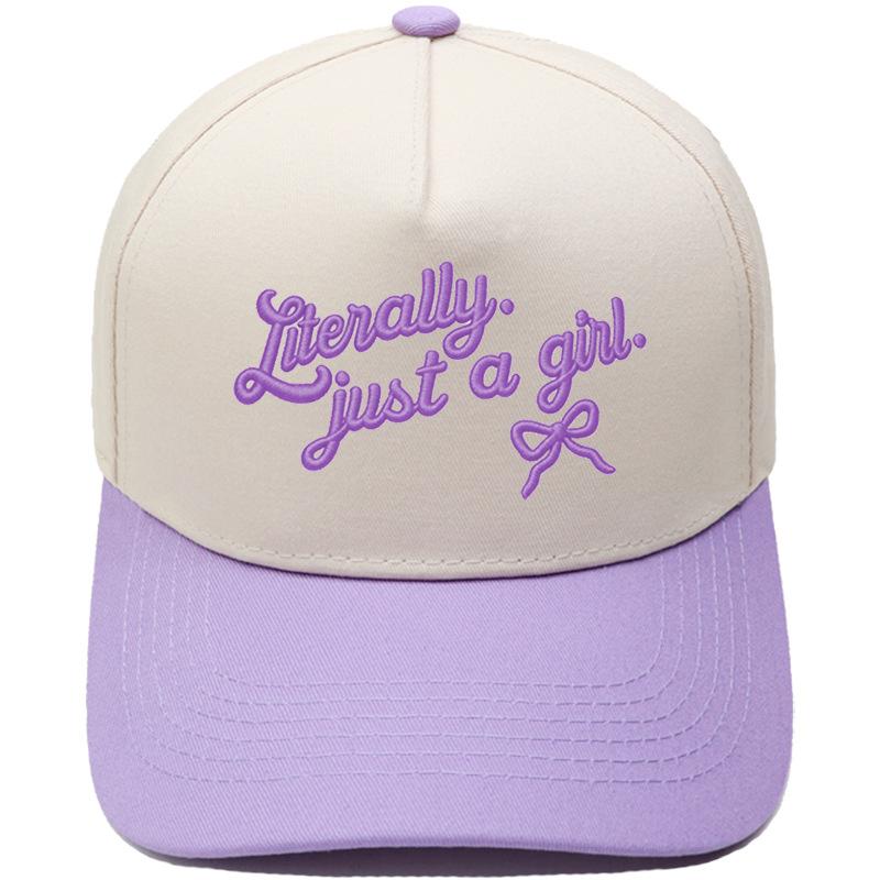 Just a girl bow three-dimensional embroidery truck driver hat color matching fun ladies visor