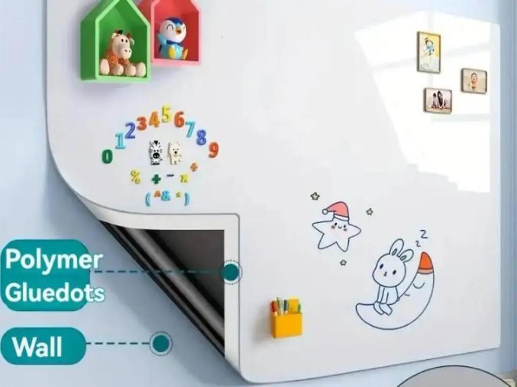 Magnetic White Board Sticker Whiteboard Stick On Wall Magnetic Dry Erase Whiteboard for Teaching Training Office and Home Use