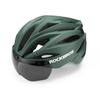 Велосипедный шлем ROCKBROS для CE Impact Магнитная защита от УФ-лучей Дорожный Регулируемый Мохово-зеленый Взрослый, Сертифицированный, Легкий, Цельнолитой, Устойчивый,