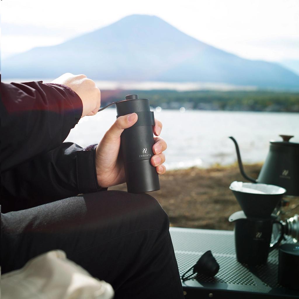 Zebrang Outdoor Camping Stainless Steel Coffee Mill with Stainless Steel Cutter 20g Coffee Adjustable Grind Hand Fast ZB-CMS-B Capacity, Size,