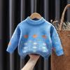 Boys and Girls Sweaters Autumn and Winter Mink Velvet Thickened Baby Pullover Sweater Knit Sweater Knitwear