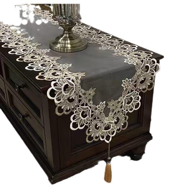 Lace Table Flag Fabric Dust Cover Fringed Household Tv Cabinet Shoe Cabinet Coffee Table Tablecloth