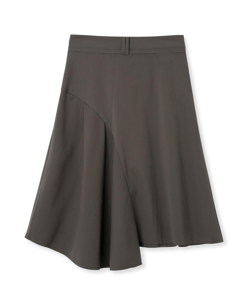 Milo Woman Cutoff Pleated Skirt 2 [Charcoal]