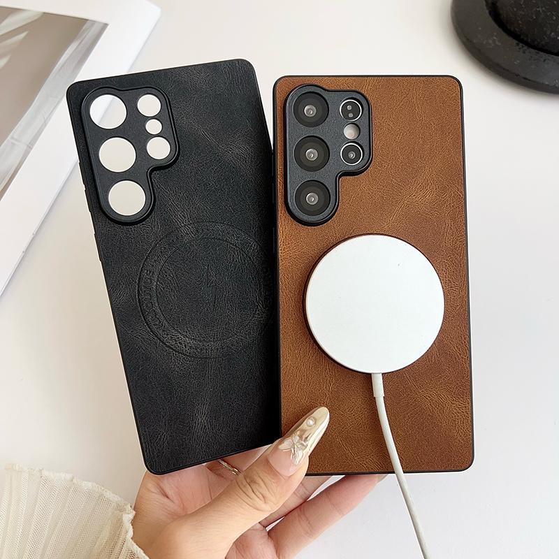 S25 Plus Роскошный Матовый Чехол для Телефона из Мягкой Кожи Для Samsung Galaxy S25 Ultra S25 Edge Бампер Ударопрочный Магнитная Крышка S25 FE Чехол