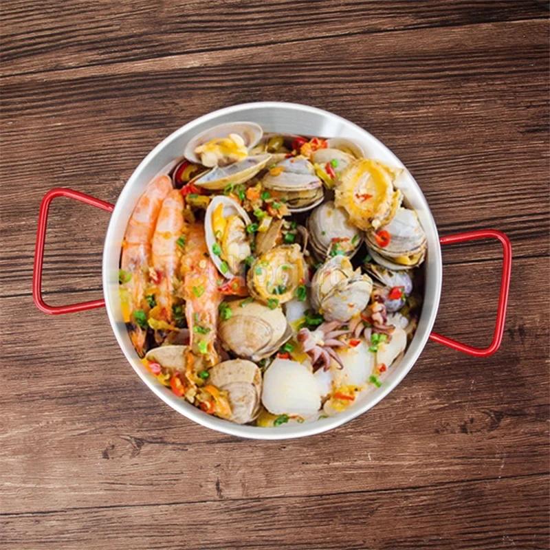 Золотая паэлья испанская морепродукты рис горшочек салат макароны тарелка есть ухо сковорода вок корейская жареная курица сыр запеченный посуда горячий горшок