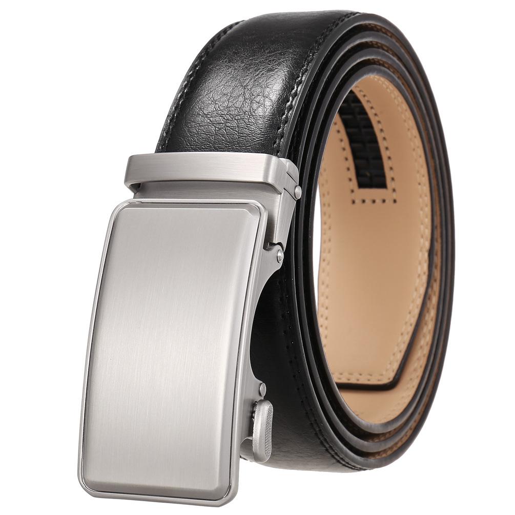 1 шт. Модный ремень, мужской ремень с автоматической пряжкой, ремень из коровьей кожи, двухслойная кожа Ly35-0677-1