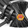 100Pcs Self Locking Nylon Cable Ties Plastic Cord Tie Heavy Duty Cables Fastening Ring Loop Hardware Organizer Wire Straps