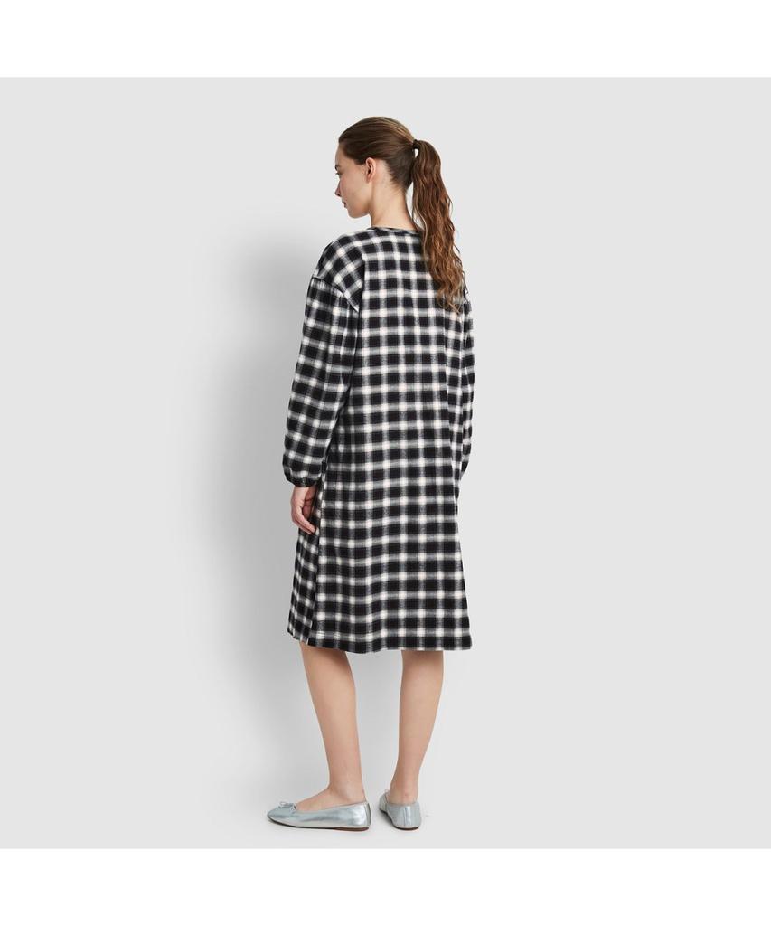 JAJU Women'S Flannel Pajama Dress_Jet Black