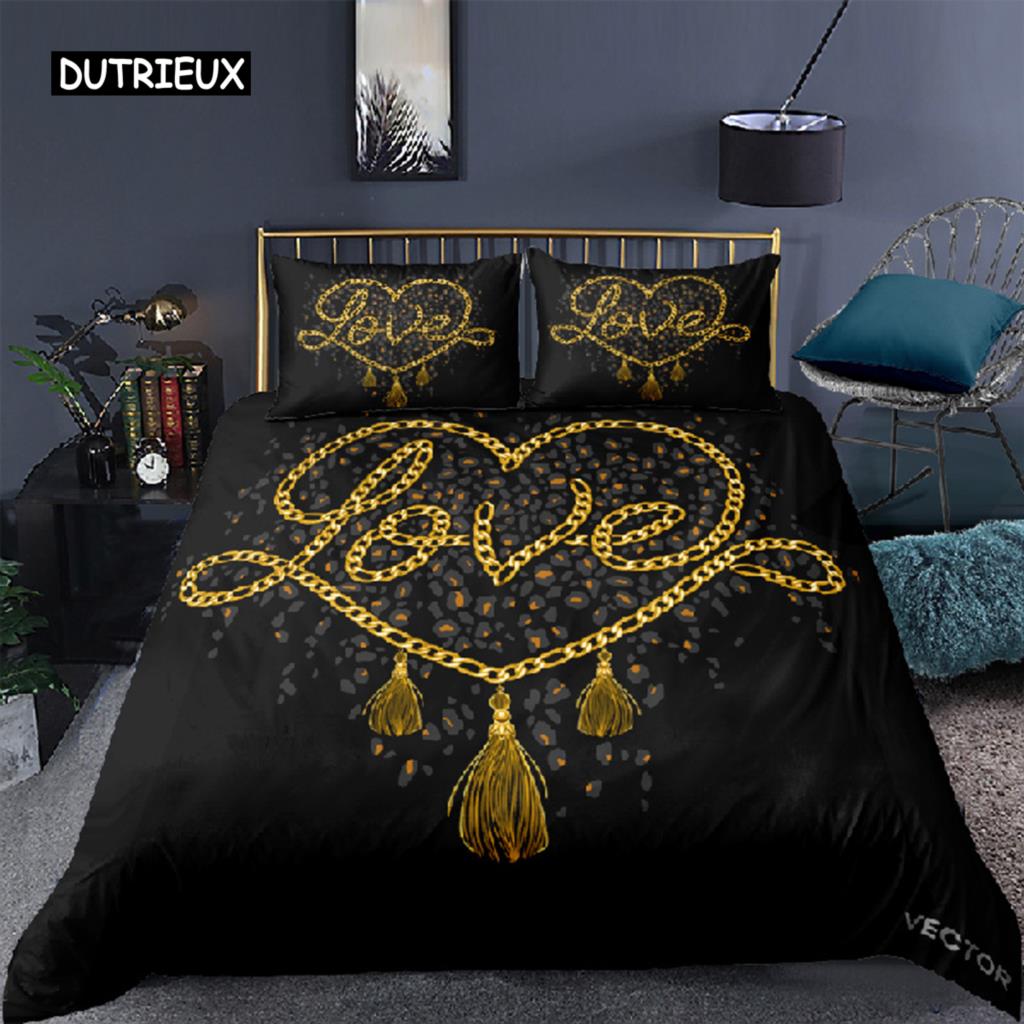 Пододеяльник Love Swan Романтический комплект постельного белья из микрофибры Покрывало King Full для влюбленных пар День святого Валентина Декор для дома