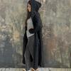 Women Winter Solid Solid Knitted Loose Hooded Long Cardigan Sweater Pocket Coat