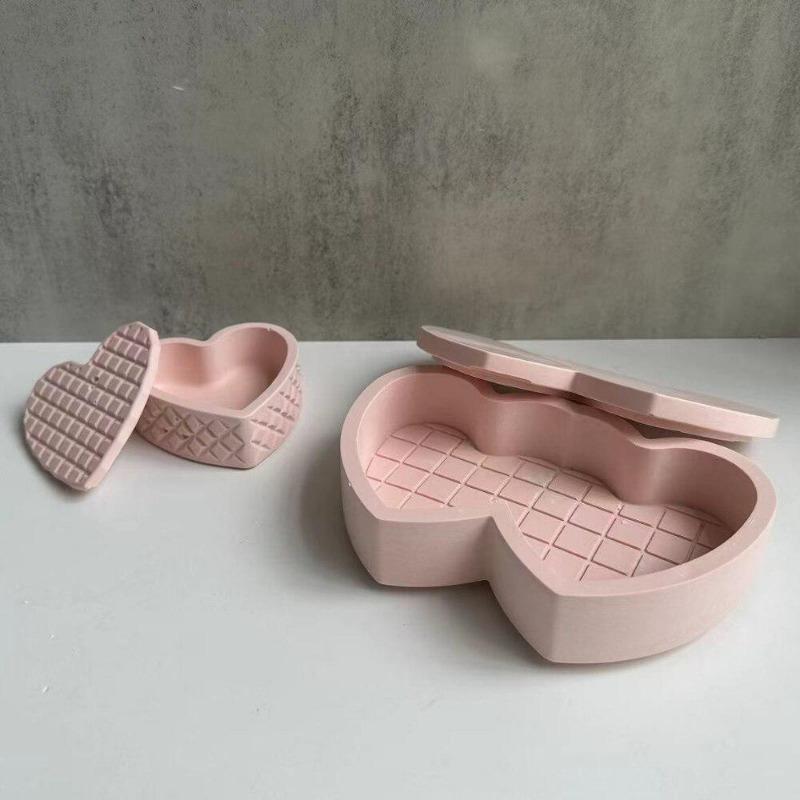 Силиконовая форма в форме сердца, коробка для хранения, форма из эпоксидной смолы для Дня матери, формы для шкатулок ко Дню святого Валентина, контейнеры в форме двух влюбленных, форма из эпоксидной смолы